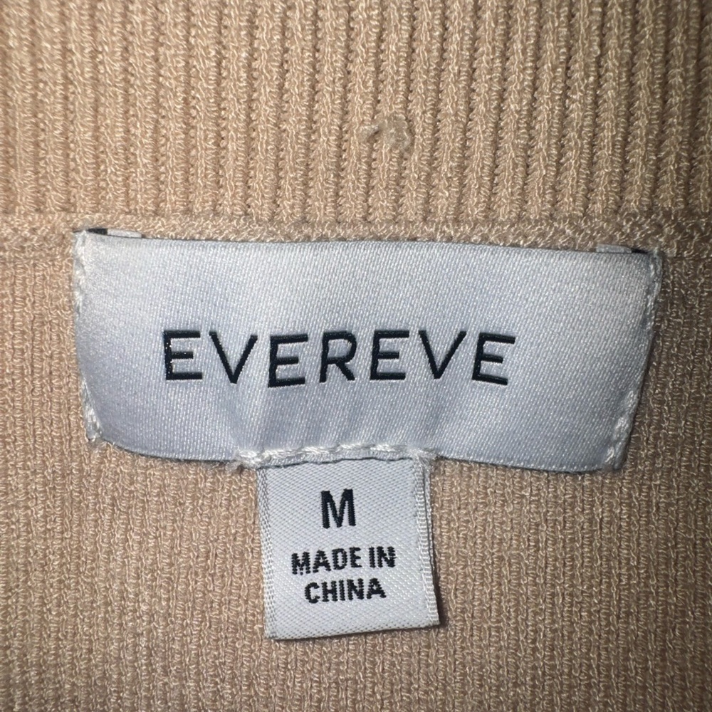 Evereve Striped Knit Cap Sleeve Sweater Top – Beige & Black – Size M - Picture 4 of 5